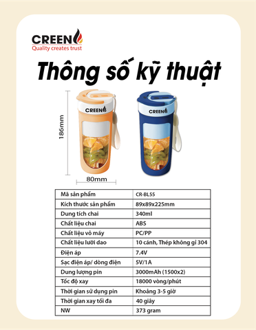 Nồi cơm điện 1,8L Creen CR-R18B