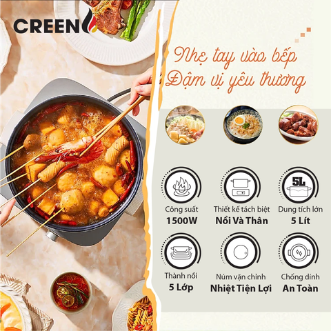 Nồi lẩu đa năng CREEN CR-HP05