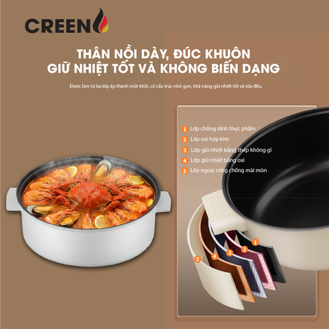 Nồi lẩu đa năng CREEN CR-HP05
