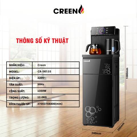 Cây nước thông minh kết hợp bàn trà pha cà phê Creen CR-SK135