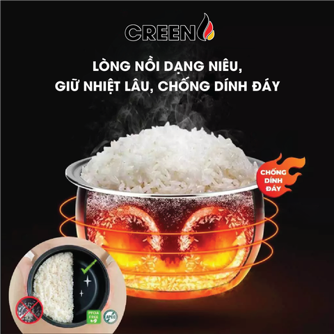 Nồi cơm điện 1,8L Creen CR-R18B