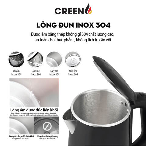 Ấm Điện Siêu Tốc Creen CR-SW17B