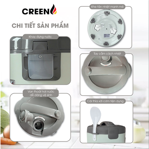 Nồi cơm điện 1,8L Creen CR-R18B