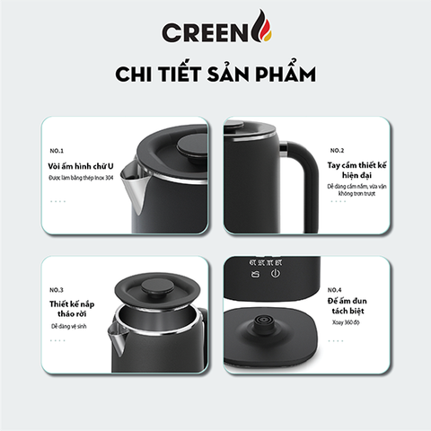 Ấm Điện Siêu Tốc Creen CR-SW17A