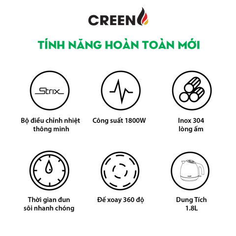 Ấm Điện Siêu Tốc Creen CR-SW17C