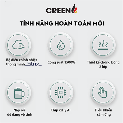 Ấm Điện Siêu Tốc Creen CR-SW17A