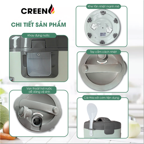Nồi cơm điện 1.8L Creen CR-R18A