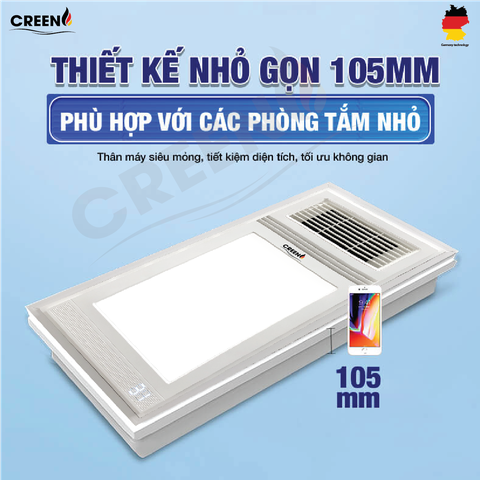 Quạt sưởi nhà tắm thông minh CREEN CR-SMH668