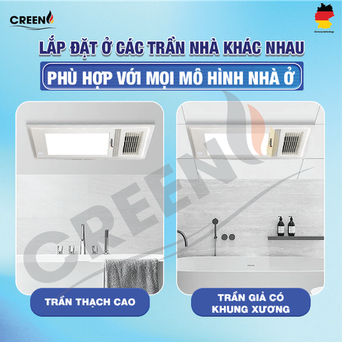 Quạt sưởi nhà tắm thông minh CREEN CR-SMH668