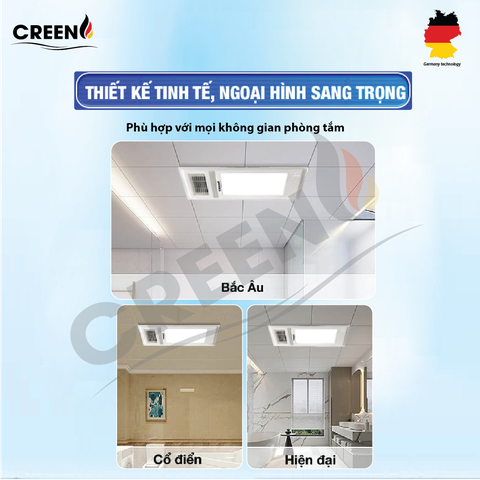 Quạt sưởi nhà tắm thông minh CREEN CR-SMH668