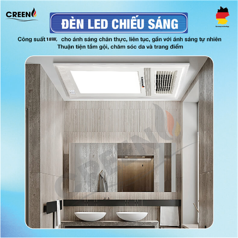 Quạt sưởi nhà tắm thông minh CREEN CR-SMH668
