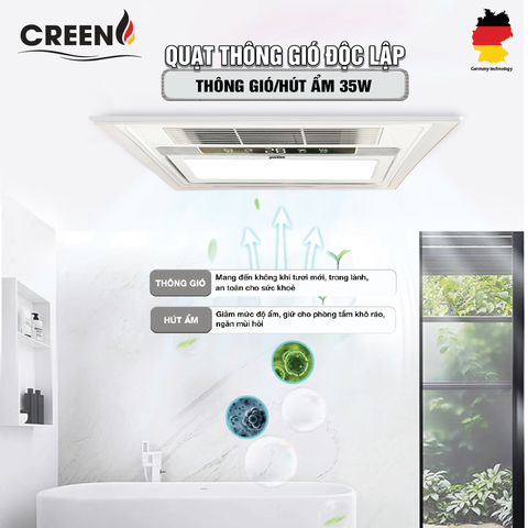 Quạt sưởi nhà tắm thông minh CREEN CR-SMH636 Plus