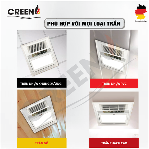 Quạt sưởi nhà tắm thông minh CREEN CR-SMH636 Plus