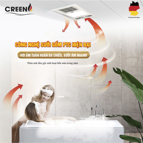 Quạt sưởi nhà tắm thông minh CREEN CR-SMH635