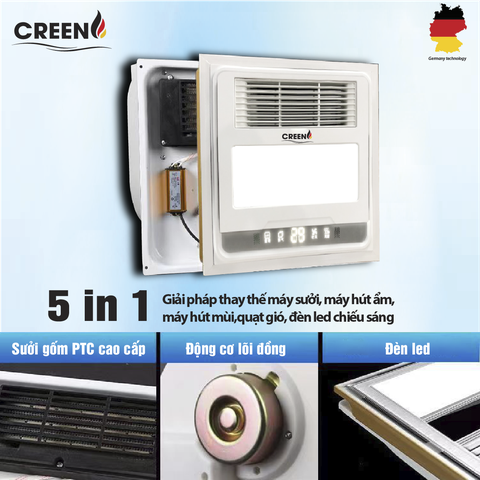 Quạt sưởi nhà tắm thông minh CREEN CR-SMH635