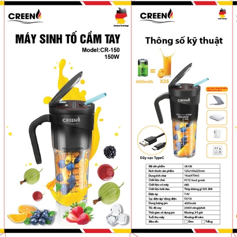 Máy sinh tố cầm tay CREEN CR-150