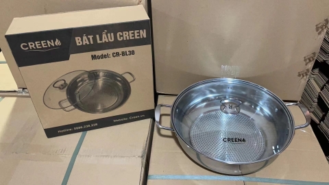 Nồi lẩu inox Creen - Size 30cm (đáy sần)