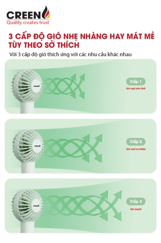 Quạt tích điện cầm tay CREEN CR-DC03