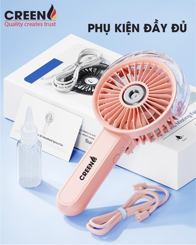 Quạt gập mini phun sương cầm tay CREEN CR-S5