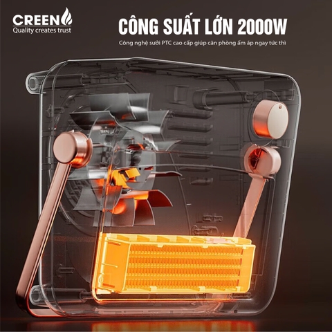 Máy sưởi gốm PTC cao cấp CREEN CR-H38C