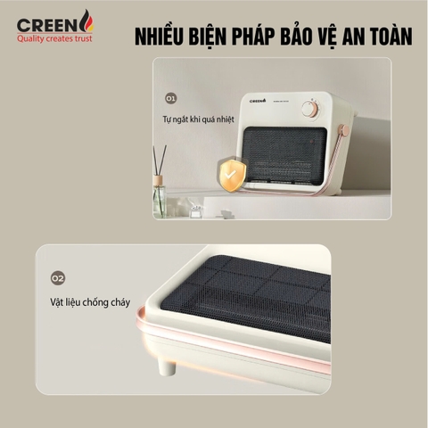 Máy sưởi gốm PTC cao cấp CREEN CR-H38C