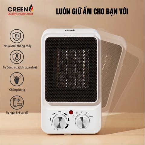 Máy sưởi gốm để bàn PTC cao cấp CREEN CR-H15C