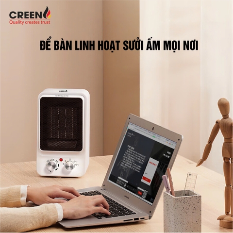 Máy sưởi gốm để bàn PTC cao cấp CREEN CR-H15C