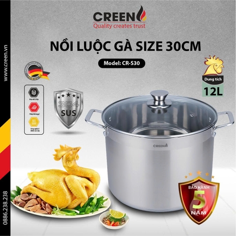 Nồi luộc gà 30cm Creen CR-S30