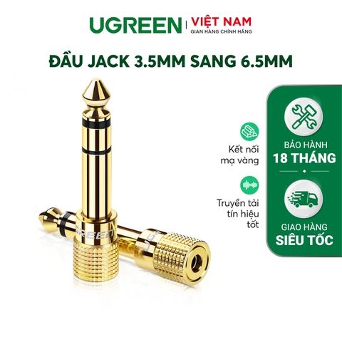 Jack chuyển âm thanh 6.5mm male sang 3.5mm female Yellow 20503
