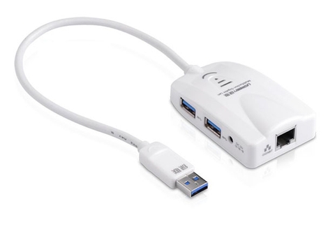 Hub 2 cổng USB 3.0 + USB 3.0 Giga Ethernet + Đầu đọc thẻ SD/TF Card reader 20248 (50cm) 20248 20248