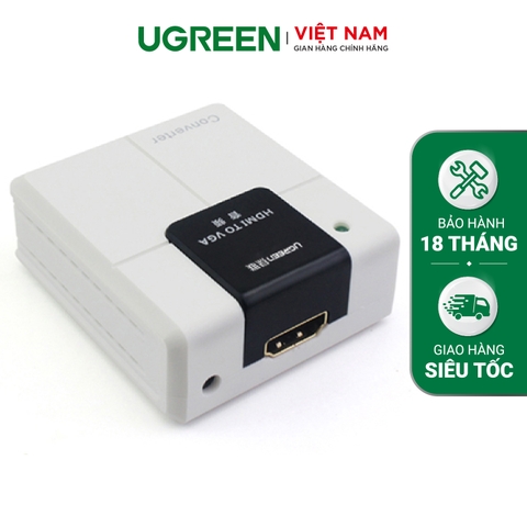 Bộ chuyển đổi HDMI to VGA có Audio 3.5mm kèm adapter 40209 0 40209
