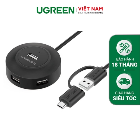 4 ports USB 2.0 Hub with Type C Adapter 0 40961