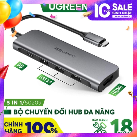 USB-C to 3xUSB3.0 A mother + USB-C mother (charge) CM136 50209