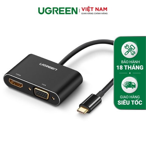 Bộ chuyển đổi USB Type C sang HDMI+VGA Đen 50251
