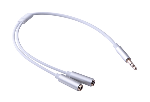 Dây Audio 3.5mm Male chia 2 cổng 3.5mm đầu nhôm (20cm) AV123 20CM 10780
