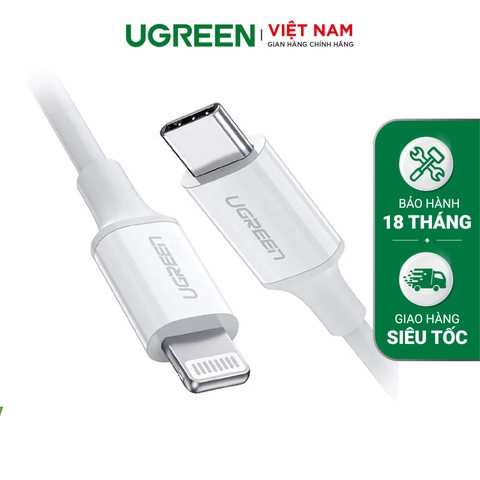 UGREEN USB-C to Lightning M/M Cable Rubber Shell 2m (White) US171 60749