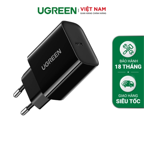 UGREEN 18W PD Fast Charger EU (Black) 10191