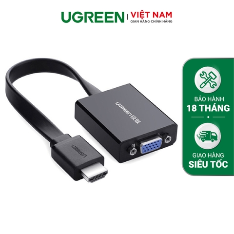 Bộ chuyển đổi HDMI sang VGA+ Audio cáp dẹt micro USB hỗ trợ nguồn 16CM 40248