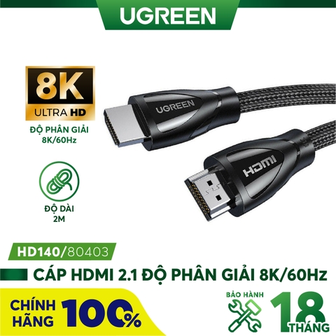 UGREEN HDMI2.1 A M/M Cable with Braided HD140 50731