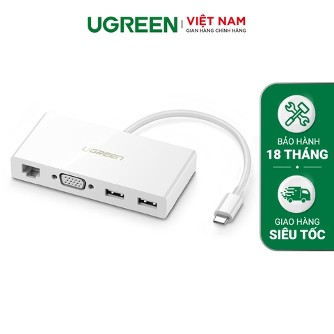 Bộ chuyển Type C to VGA+3 cổng USB 3.0 15cm 40375