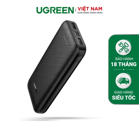 UGREEN 20000mAh Power Bank Dual USB-A + USB-C + Micro USB (Black) PB161 60878