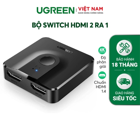 UGREEN 2 In 1 Out HDMI 1.4 Switcher 4Kx2K@30Hz CM217 50966