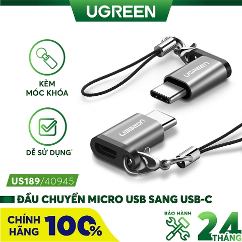 USB Type-C sang Micro USB cái （có dây buộc） Đen 40945