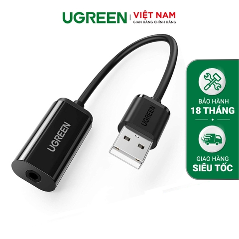 UGREEN USB A Male to 3.5 mm Aux Cable (White) US206 40520