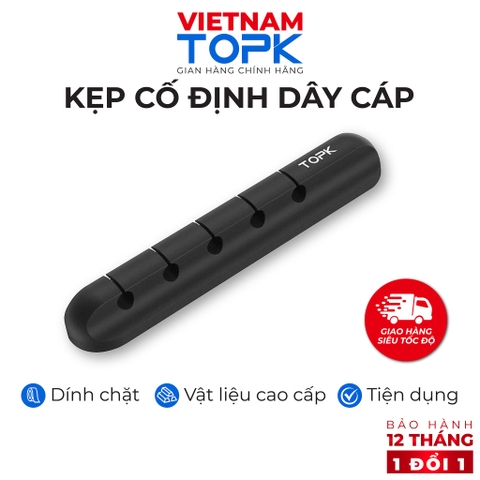 Kẹp cố định dây cáp TOPK L16 -Đế dán silicon gọn gàng tiện dụng - Hàng phân phối chính hãng - Bảo hành 12 tháng 1 đổi 1