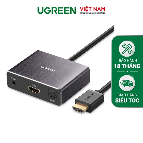 Bộ chuyển HDMI sang HDMI có 2 ngõ ra âm thanh quang S/PDIF và 3.5mm Black 40281