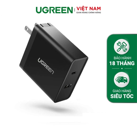 UGREEN 45W Dual Wall Charger with PD Foldable US (Black) CD172 50457