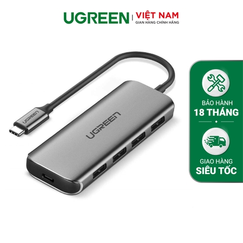 Type C to 4 Ports USB 3.0 HUB Xám 50312