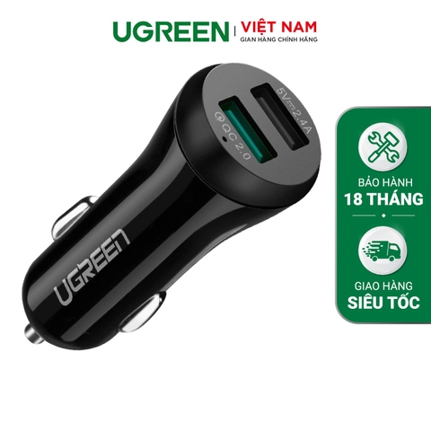 30W Quick Charge 2.0 Dual Port USB Car Charger CD114 White 20758