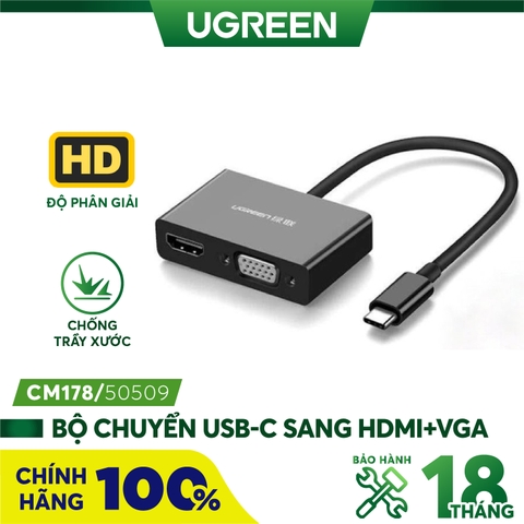 Type C to HDMI+VGA Converter White 50510